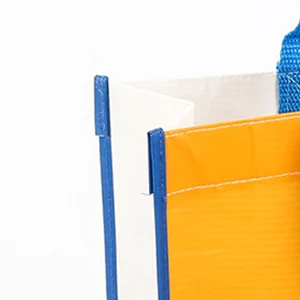 Close-up of piping with top turn over and back on the edge of a bag