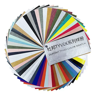 A swatch book of Tyvek paper