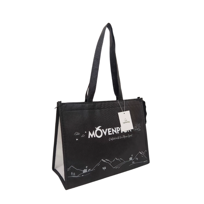 Tote bag style nonwoven cooler bag, showcasing customizable style, material, size, and printing options