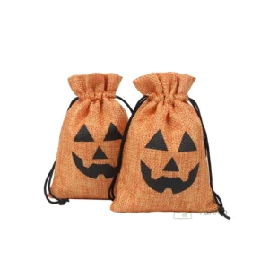Two Eco-friendly Jute Drawstring Bags