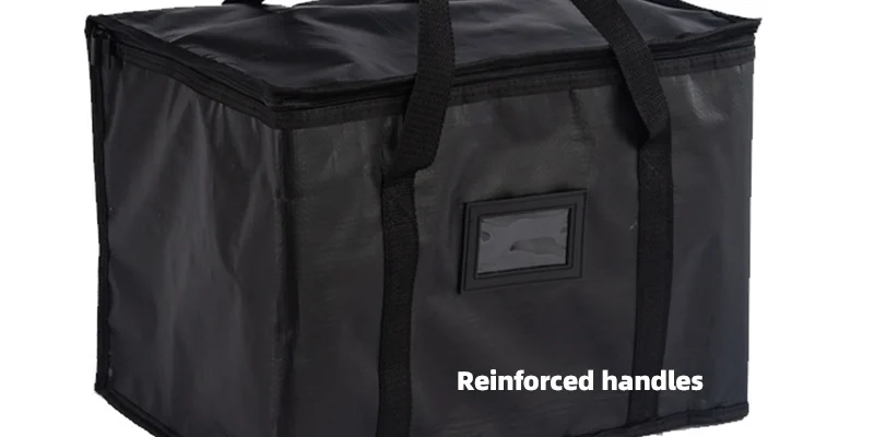 Heavy-duty cooler bag with reinforced handles for strong load support
