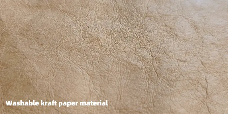 Washable kraft paper material, showcasing its texture and appearance