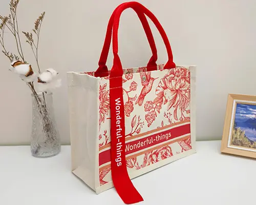 Cotton canvas bag with waterproof lining