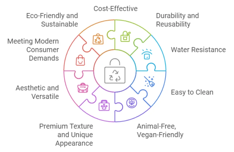 A visual infographic showcasing the 9 key advantages of washable kraft paper, including durability, water resistance, eco-friendliness, and versatility.