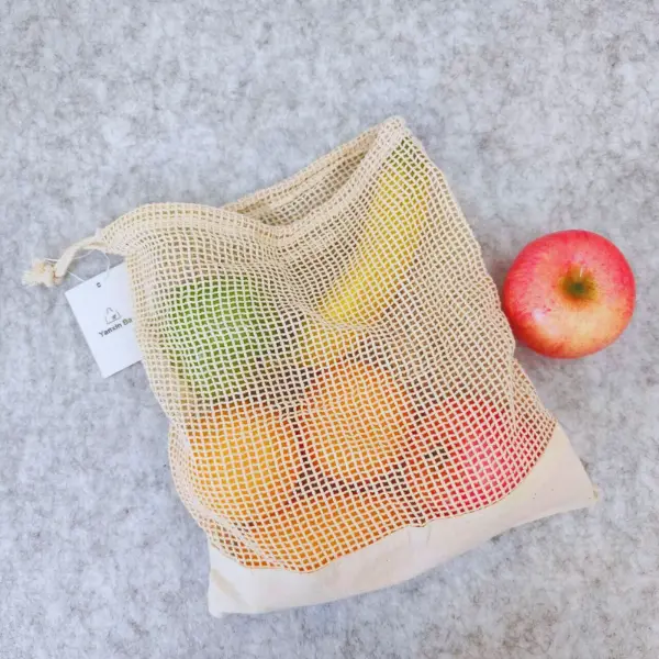Pros and Cons of Cotton Produce Mesh Bags - Cotton mesh bag with a lightweight and breathable structure, ideal for produce.