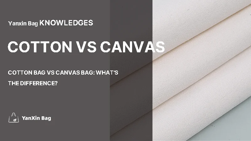 Cotton Bag VS Canvas Bag article feature image with fabric samples and title.