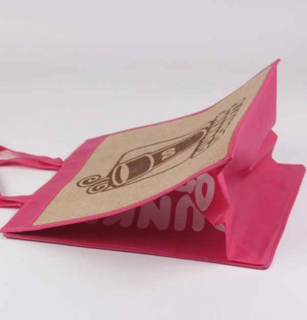 Jute Bag with Non Woven Fabric Splicing