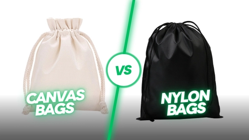 Canvas Bags VS Nylon Bags – A comparison of canvas and nylon bag samples.