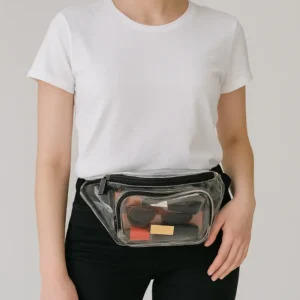 Clear PVC fanny pack with black trim