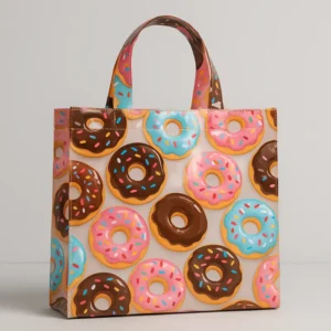 Donut printed glossy PVC bag