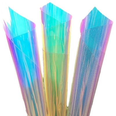 laser PVC material showcasing its reflective and shimmering surface