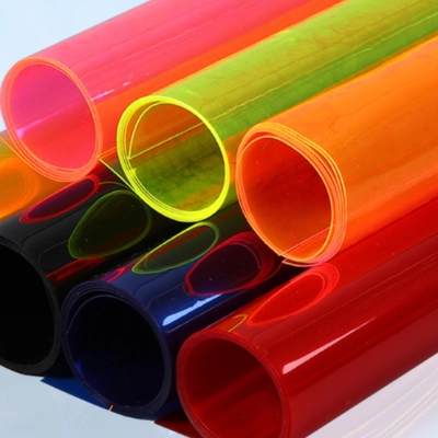 transparent PVC material showcasing its clear and smooth surface