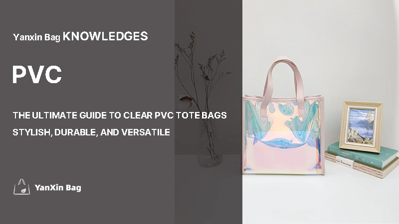 Clear PVC Tote Bag featuring a transparent and waterproof design for versatile use.