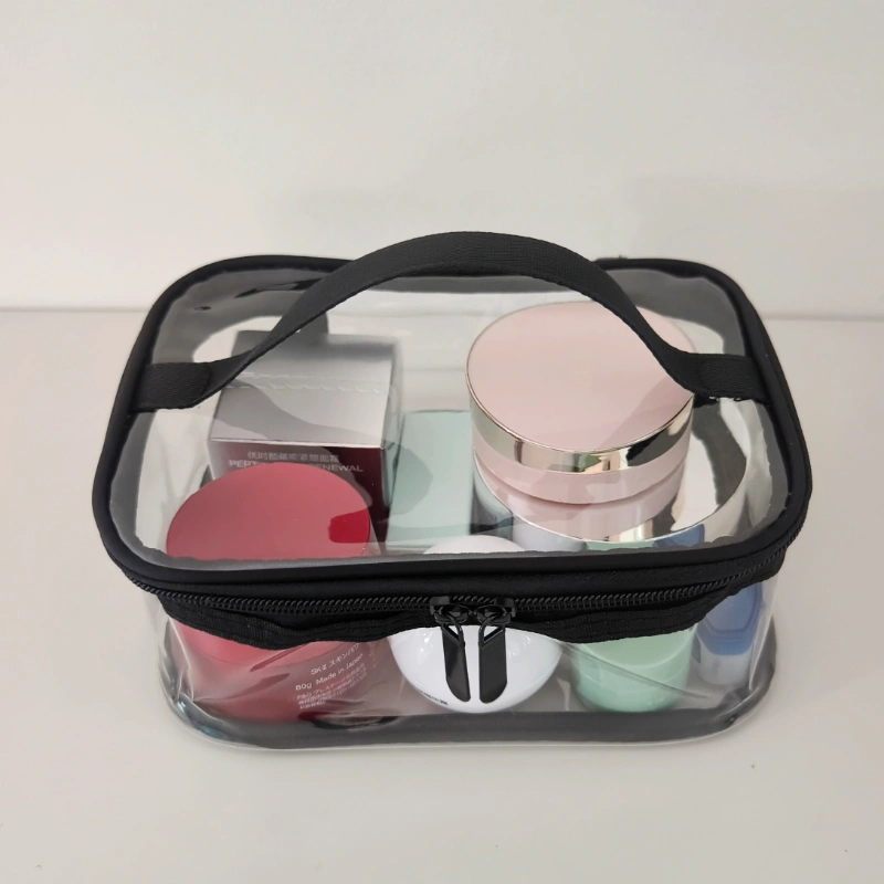 Top Handle Clear Toiletry Bag Top View