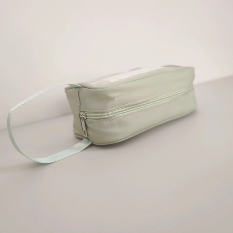 clear pvc makeup bag side view