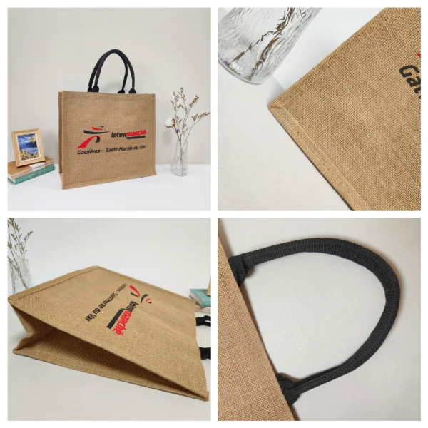 6 Reasons Why Buying Jute Bags in Bulk Is a Smart Move for Your Business – jute bag sample shown from four angles