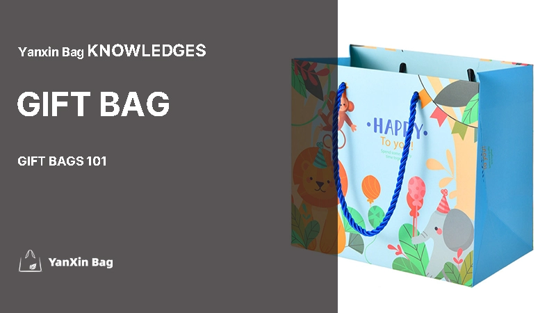 Gift Bags 101 – Featured image showing a single gift bag to represent the blog theme Title: Gift Bags 101 – Blog Cover Featuring a Gift Bag