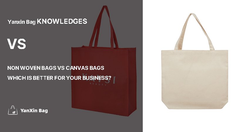 Comparison between non woven bag (left) and canvas bag (right) – non woven bags vs canvas bags debate.