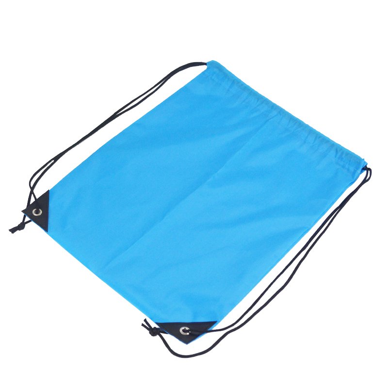 Blue polyester drawstring backpack featured in the blog Everything You Need to Know about Polyester Bags, showcasing lightweight and functional design.