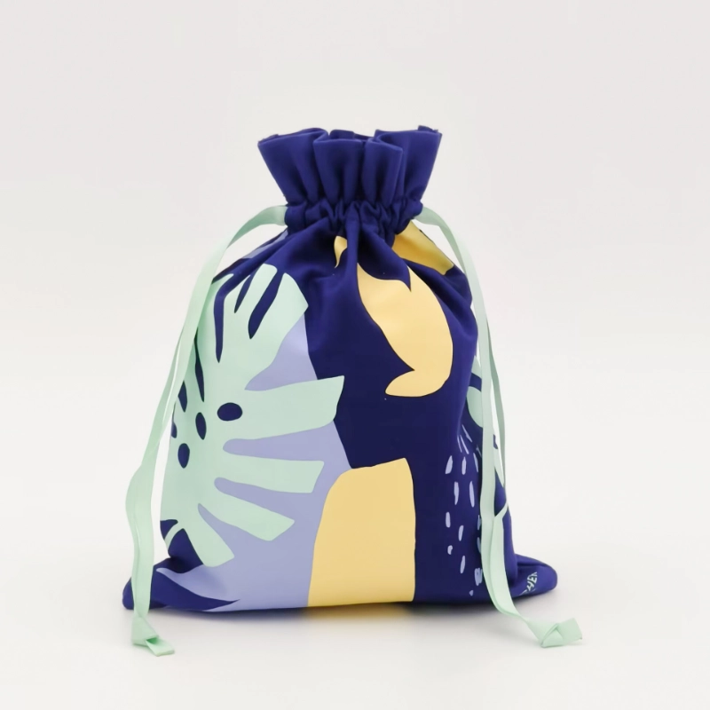 canvas gift bag full print botanical pattern front view