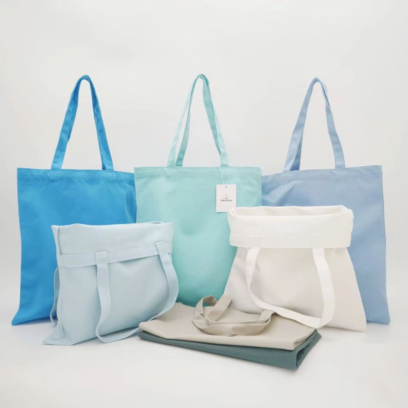 colored flat cotton canvas bag 2