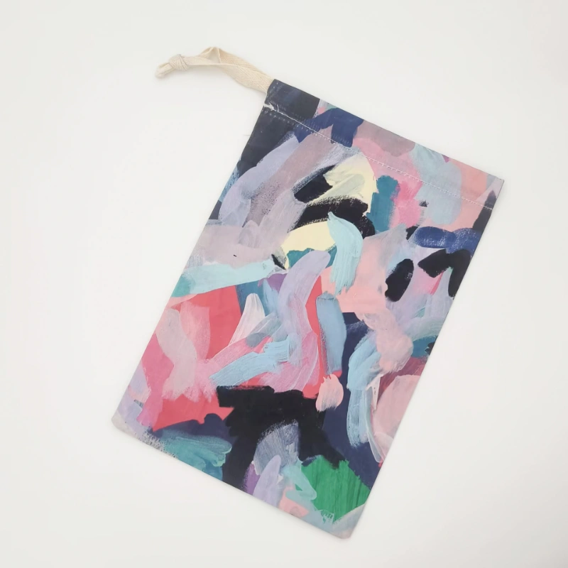 cotton poplin gift bag full print uv flat lay