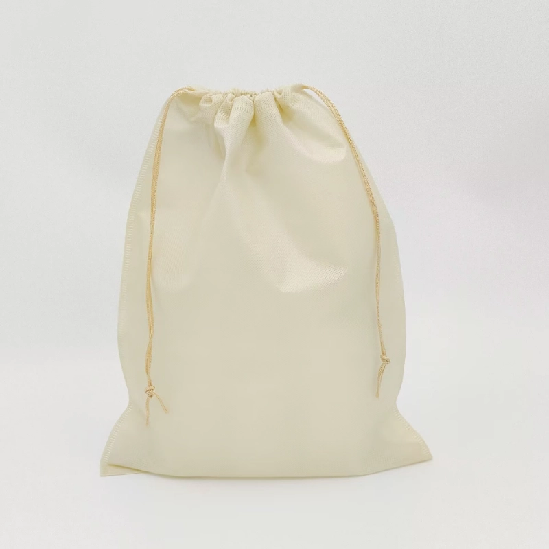 heat sealed non woven drawstring bag front view