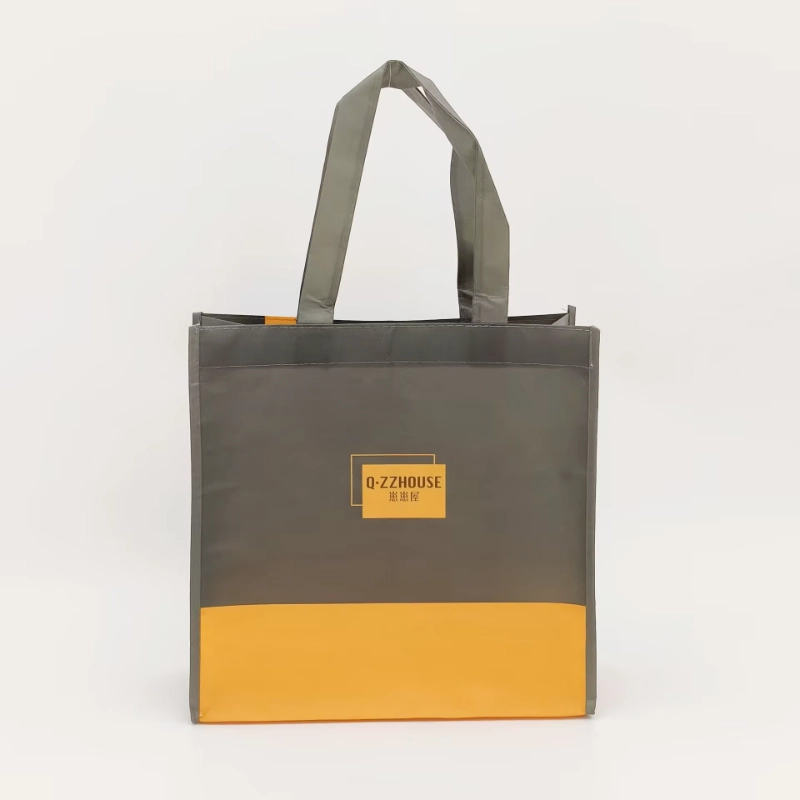 laminated non woven bag for kids clothes store front view