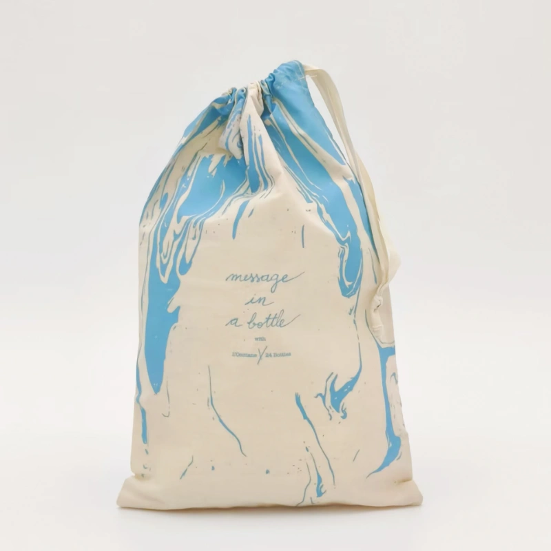 lightweight cotton gift bag large uv print marble front view