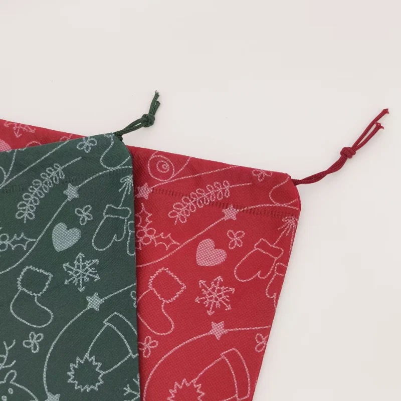 non woven drawstring bag for christmas drawstring