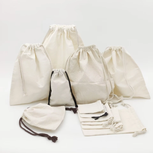 plain canvas drawstring gift bag custom sizes assorted group