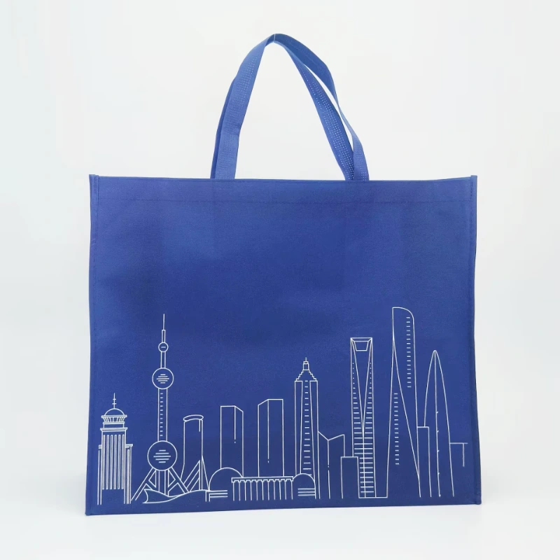 royal blue non woven bag front view 2