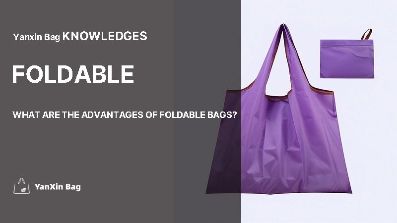 Advantages of Foldable Bags? – showcasing folded and unfolded views of a purple foldable bag