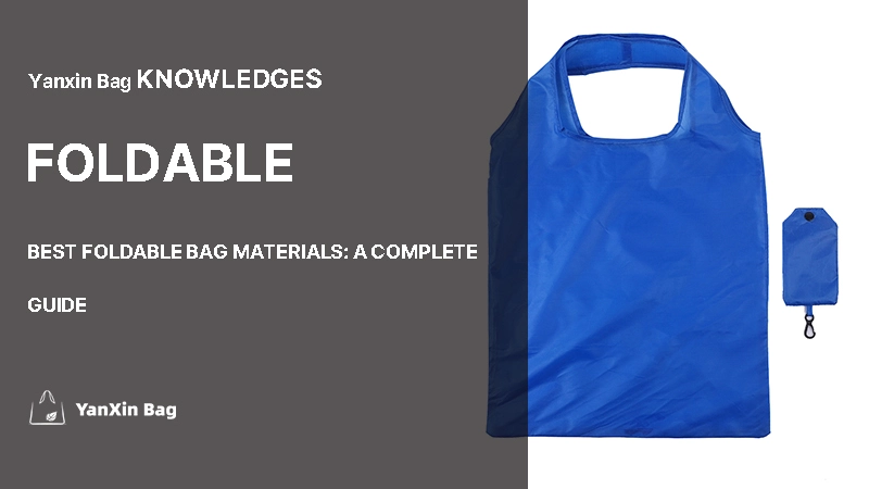 blue foldable bag shown before and after folding – Best Foldable Bag Materials: A Complete Guide
