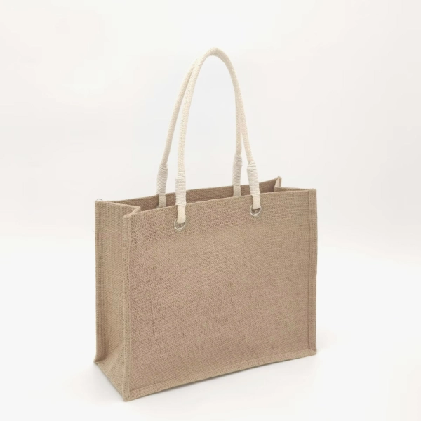Square Burlap Bags with Rope Handle 2
