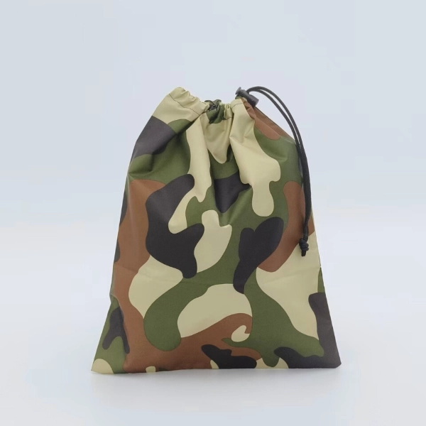 camouflage drawstring pouch front view
