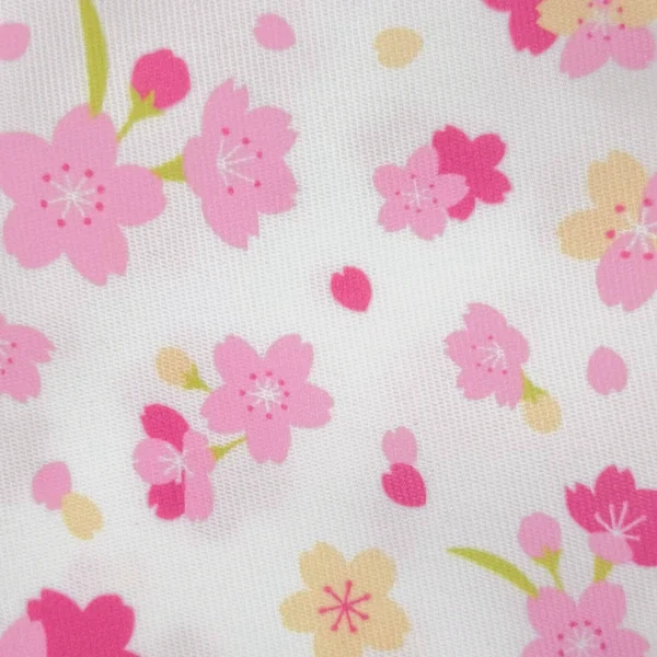 cherry blossom drawstring pouch fabric detail