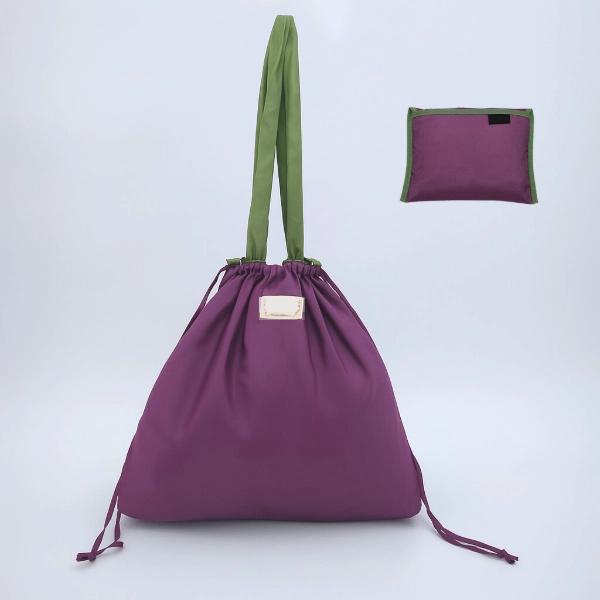 convertible foldable drawstring tote bag cinched view