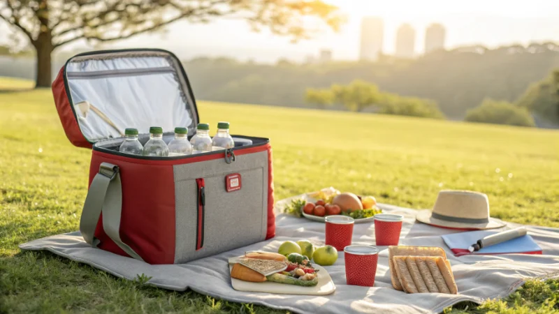 cooler bag in a picnic setting, illustrating one use case in the insulated bag vs cooler bag comparison