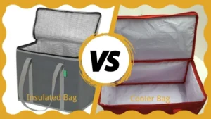 Side-by-side visual of Insulated Bag vs Cooler Bag with internal structure exposed