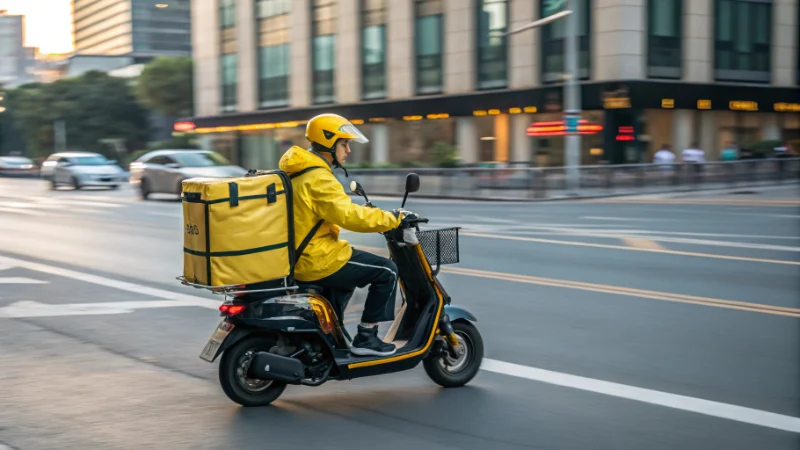 food delivery rider with cooler bag shown in What Is a Cooler Bag and Why Is It Becoming So Popular Across Use Cases