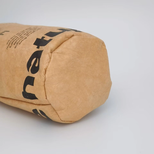 single wine bottle bag bottom light brown close up