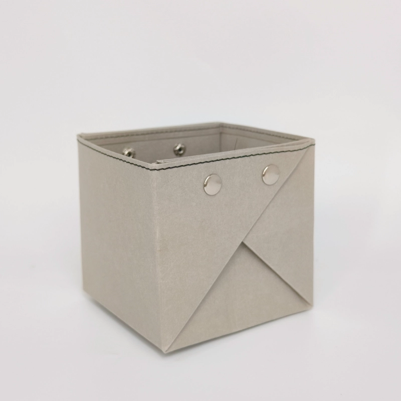 Light Gray Foldable Washable Kraft Paper Storage Bin