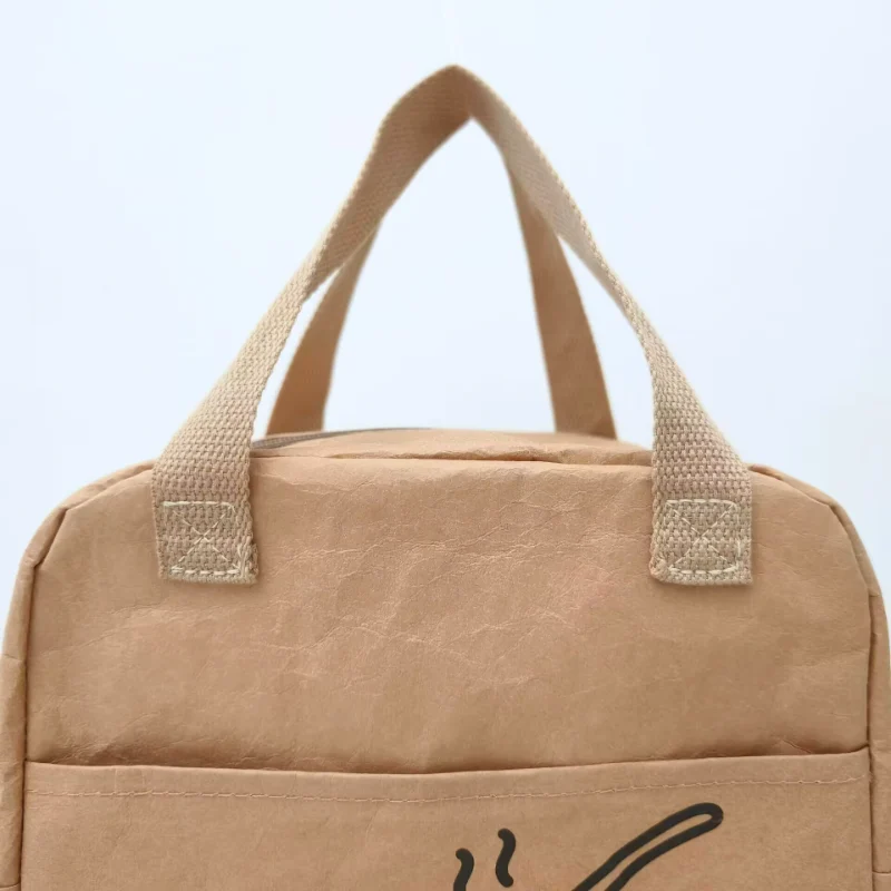 Side View of Washable Kraft Paper Insulated Lunch Bag