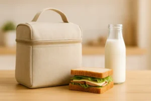 Everything You Need to Know about Polyester Bags 10 eco-friendly lunch ideas insulated lunch bag with sandwich and milk