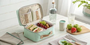 Smart Ways You Can Use an Insulated Bag – reusable insulated lunch bag with sandwiches and fruits.