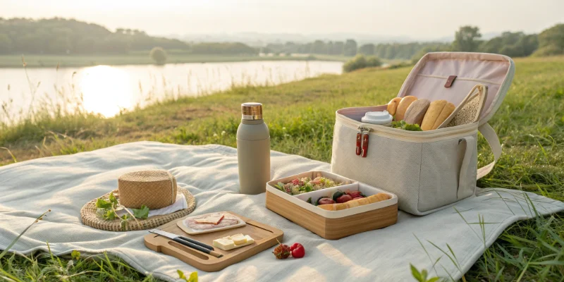 16 Smart Ways You Can Use an Insulated Bag 2 Smart Ways You Can Use an Insulated Bag – picnic cooler bag with lunch and drinks by the riverside.