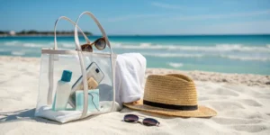 what are clear bags used for clear pvc beach tote bag on sand