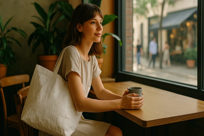 What Is a Tote Bag? A Comprehensive Guide with Tyvek tote bag in café scene