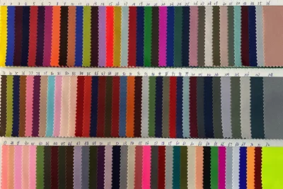 Nylon Fabric Color Options color swatches for nylon materials with over 100 shades